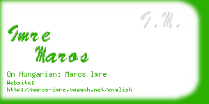 imre maros business card